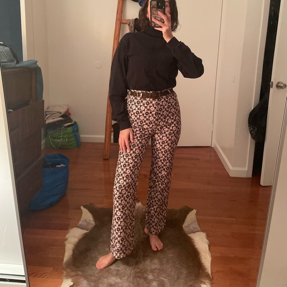 vintage checkered floral pants - Picture 5 of 9